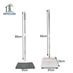 Dustpan and Broom Set - Vertical Standing Design PET Material Folding 2-Pole
