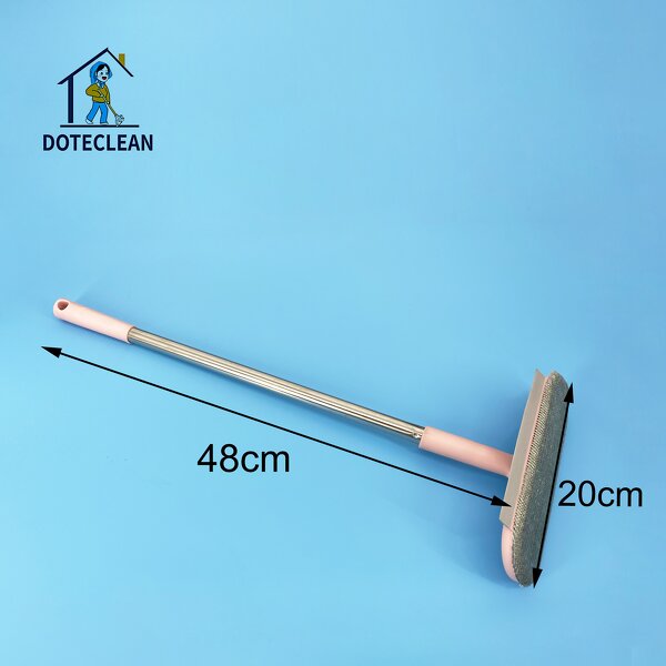 Window Wiper - Stainless Steel Handle Cleaning Cloth Squeegee with Rubber Blade