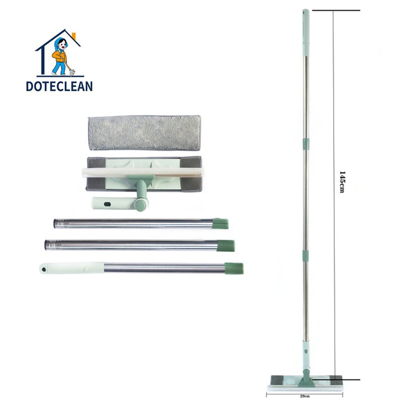 Window Cleaner - Double-sided Telescopic PP Squeegee Wiper Stainless Steel Handle