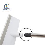 Floor Scrub Brush - Long Handle Stainless Steel 3-Connecting Poles Squeegee