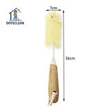 Baby Bottle Cleaning Brush - Bamboo Handle PP Material Long Handle Sponge TPE