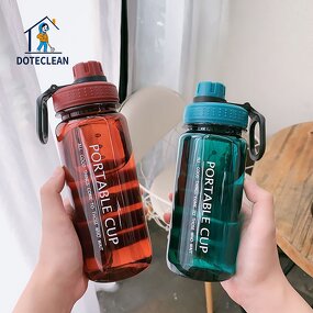Sports Water Bottle - 600ml Clear Tritan BPA-Free Gym Drinking Mobile Phone Bracket