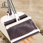 Broom Set - Long Handle Plastic Dustpan Teeth Design PET Broom Head