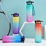 Sports Water Bottle - 1000ml Large Capacity Modern Design Color Gradient