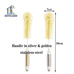 Baby Bottle Brush - 360 Degree Rotating Long Plastic Handle PET Bristles