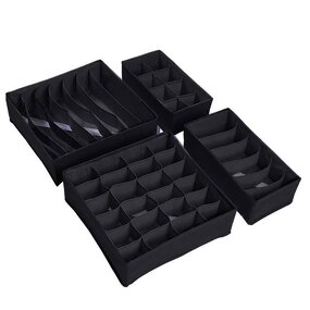 Storage Boxes - Set of 4 Non-Woven Fabric Foldable for Bra and Socks