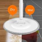 Flat Mop Bucket - 360 Rotate Spin Magic Wet & Dry Floor Cleaning Water Separated