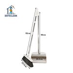 Broom Dustpan Set - Magnetic Suction Standing Stainless Steel Floor Cleaning PET
