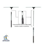 Window Squeegee - Telescopic Window Glass Mirror Car Cleaning Rubber Wiper 50cm