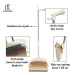 Dustpan and Broom Set - Folding Windproof Household Cleaning PP 1 Pole Eco-friendly