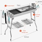 BBQ Grill - High Quality Stainless Steel Portable Multifunctional Folding Outdoor
