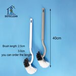 Toilet Brush - Long Handle Plastic TPR & PP Material for Bathroom Cleaning