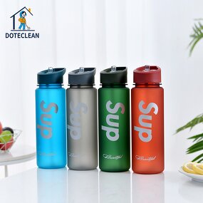 Water Bottle - 750ml PP Plastic with Straw Colorful Portable Outdoor Sports