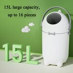 Trash Can - Open Top Rolling Cover with Anti-Odor Dispenser for Home & Baby