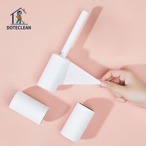 Lint Roller - Home Cleaning Tool Handle Dust Removal Plastic Sticker 60 Pcs