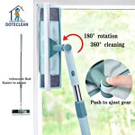 Window Squeegee - Telescopic Rubber Wiper Stainless Steel Handle