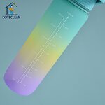 Water Bottle - 1100ml Large Capacity Plastic Color Gradient Sports Travel