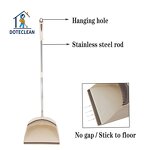 Cleaning Set - PET Head Sweeping Tooth Stick Broom & Dustpan Stainless Steel
