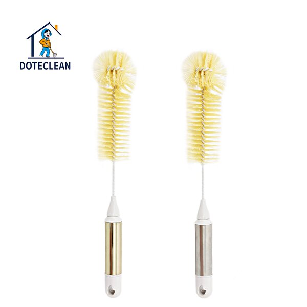 Baby Bottle Brush - 360 Degree Rotating Long Plastic Handle PET Bristles