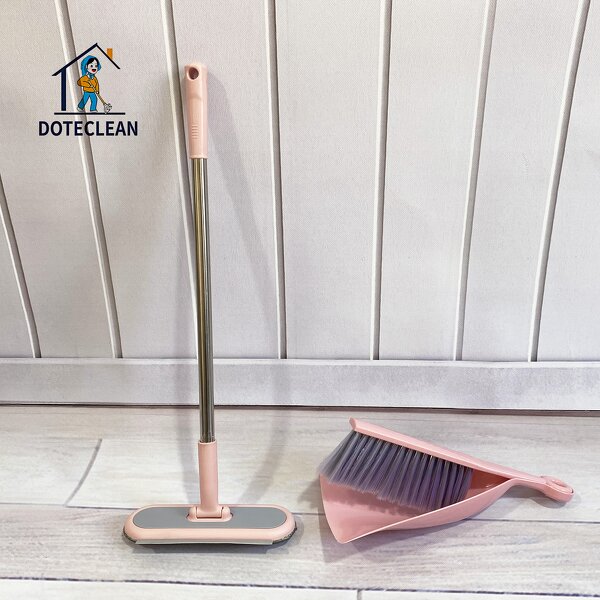 Broom and Dustpan Set - Plastic for Home Kitchen Table Cleaning PET Brush Head