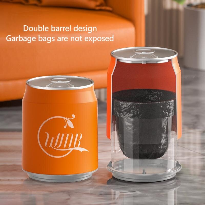 PP Storage Bucket - Double-Layer Large Cola Trash Can with Cover & Wheels