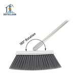 Dustpan and Broom Set - Vertical Standing Design PET Material Folding 2-Pole