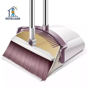 Dustpan and Broom Set - Folding Windproof Household Cleaning PP 1 Pole Eco-friendly