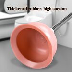 Toilet Plunger - Stainless Steel with Rubber Cup for Bathroom and Kitchen