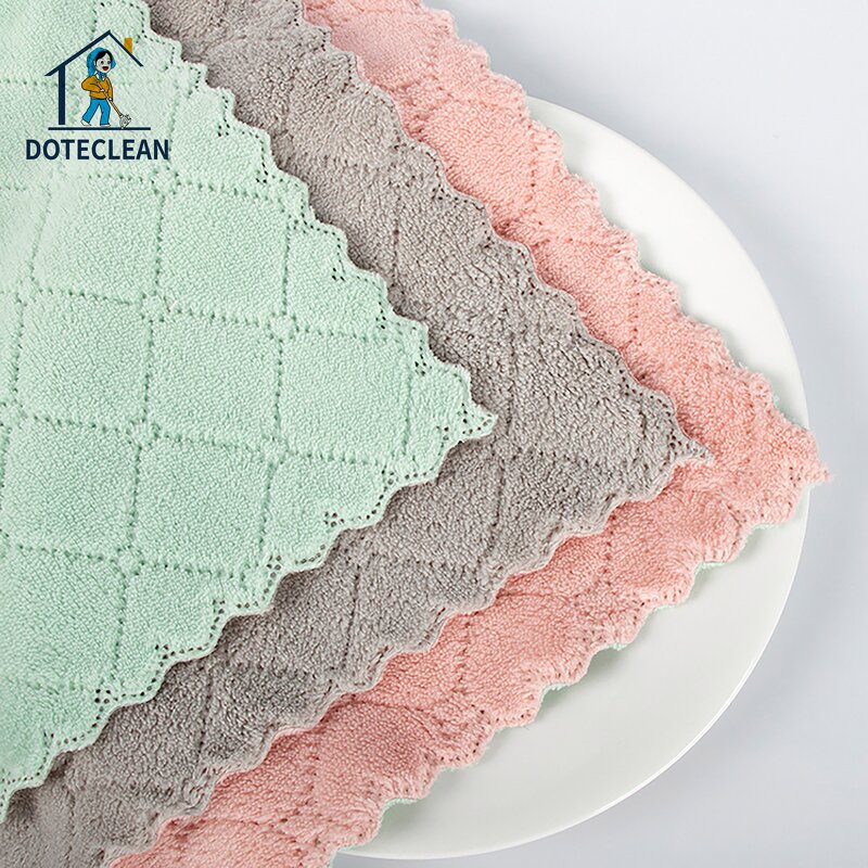 Microfiber Home Cleaning Cloth - Thick Dish & Bowl Washing Towel Quick Stain Removal