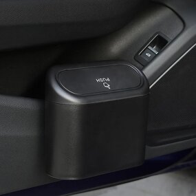 Mini Trash Can - 1L ABS with Lid Car Interior Storage Box & Trash Bag