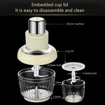 Electric Meat Grinder - 2L Pure Copper Blades Glass Bowl for Home Kitchen