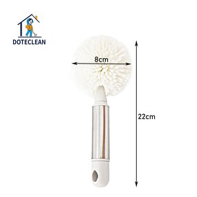 Bottle Cleaning Brush - Multi-Functional Stainless Steel Handle Round EVA Sponge