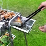 BBQ Grills - Portable Stainless Steel Folding for Outdoor Garden Camping Party