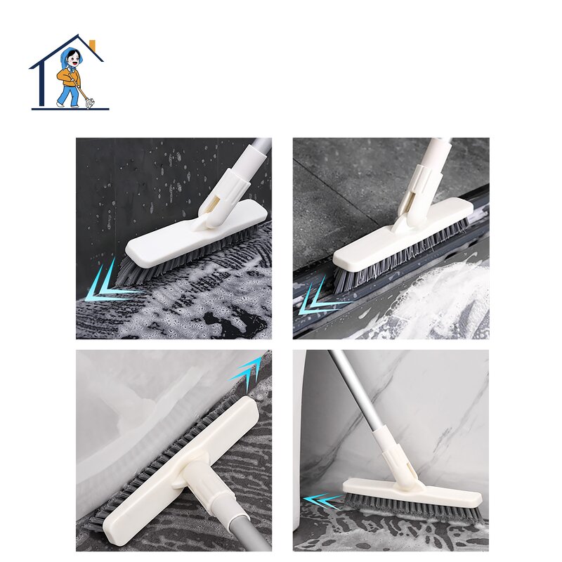 Floor Cleaning Brush - Long Connected Handle Bristle Wall Gap Dead Corners