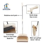 Broom and Dustpan Set - Vertical Standing Dustpan Folding Stainless Steel Broomstick