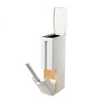 Trash Can - Narrow Standing Toilet Brush Set Plastic Bathroom Waste Bin