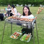 BBQ Grills - Portable Stainless Steel Folding for Outdoor Garden Camping Party