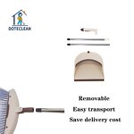 Cleaning Set - PET Head Sweeping Tooth Stick Broom & Dustpan Stainless Steel