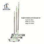 Window Wiper Blade - 3 Sizes Telescopic Mesh Rubber Stainless Steel Handle