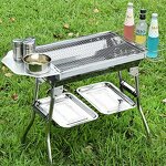 BBQ Grill - Outdoor Portable Folding Thicken Charcoal with Stainless Steel Mesh