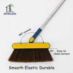 Dustpan & Brooms Set - Wind-Proof Plastic Upright Long Stainless Steel Handle PET