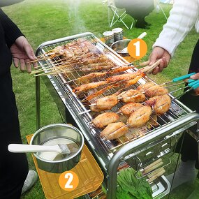 BBQ Grill - Portable Stainless Steel Mesh Folding Thicken Outdoor Charcoal