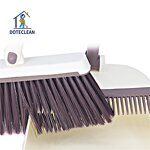 Broom Set - Long Handle Standing PET Broom Head Teeth Design Dustpan Plastic
