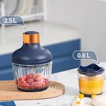 Electric Meat Grinder Manufacturer - 2.5L+0.6L Pure Copper Motor Glass Bowl for Vegetables Poultry