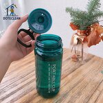 Sports Water Bottle - 600ml Clear Tritan BPA-Free Gym Drinking Mobile Phone Bracket