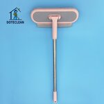 Window Wiper - Stainless Steel Handle Cleaning Cloth Squeegee with Rubber Blade