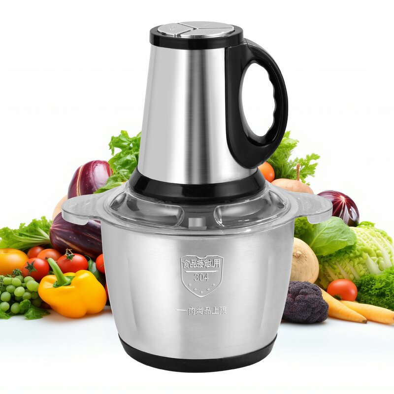 Electric Chopper - 2L Stainless Steel Food Slicer Vegetable Cutter Meat Grinder