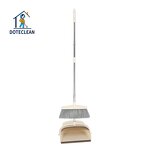 Broom and Dustpan Set - Vertical Standing Dustpan Folding Stainless Steel Broomstick