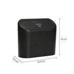 Mini Trash Can - 1L ABS with Lid Car Interior Storage Box & Trash Bag
