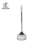 Toilet Plunger - Long Handle Stainless Steel Rod Rubber Head for Bathroom Kitchen